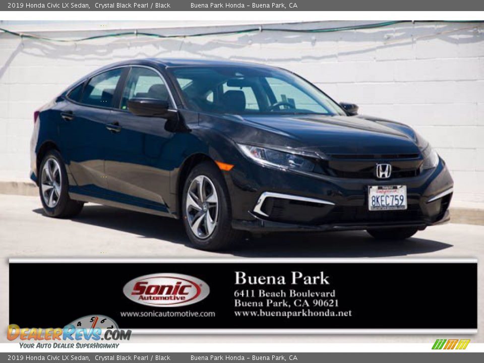 2019 Honda Civic LX Sedan Crystal Black Pearl / Black Photo #1