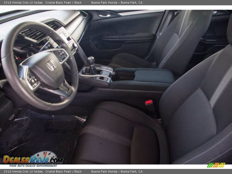 2019 Honda Civic LX Sedan Crystal Black Pearl / Black Photo #3