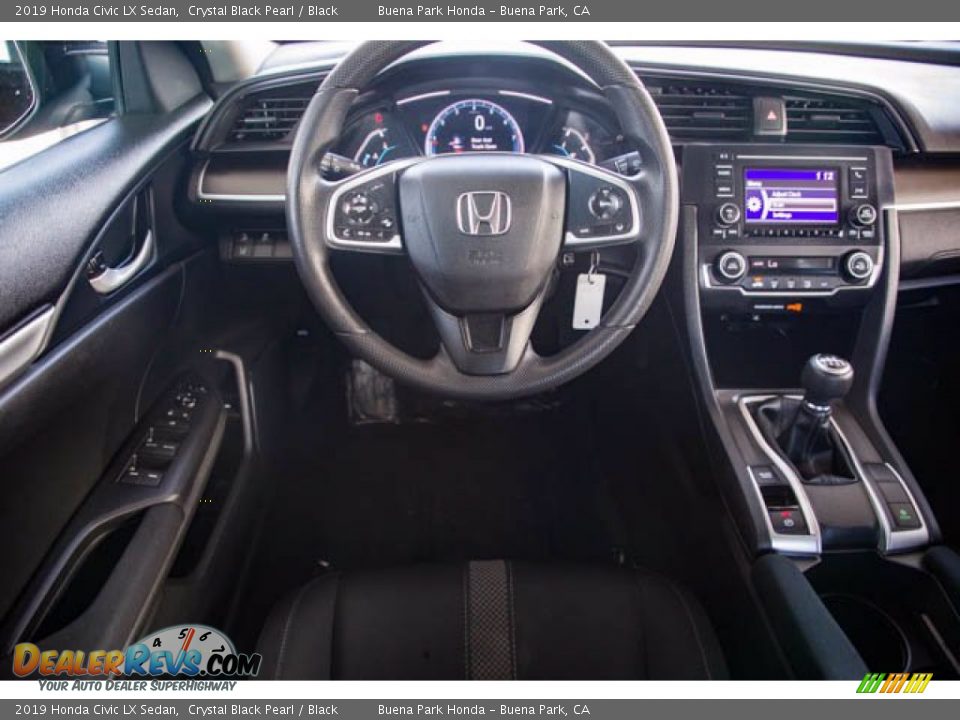 2019 Honda Civic LX Sedan Crystal Black Pearl / Black Photo #5