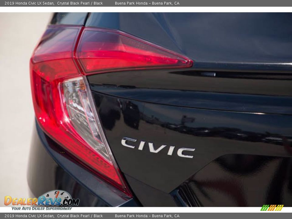 2019 Honda Civic LX Sedan Crystal Black Pearl / Black Photo #12