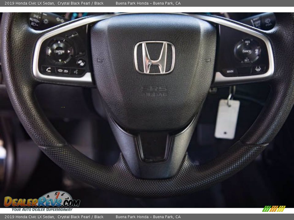 2019 Honda Civic LX Sedan Crystal Black Pearl / Black Photo #15
