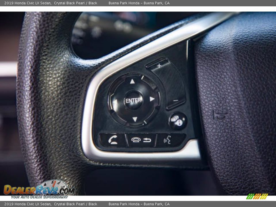 2019 Honda Civic LX Sedan Crystal Black Pearl / Black Photo #16