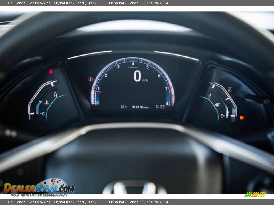 2019 Honda Civic LX Sedan Crystal Black Pearl / Black Photo #27