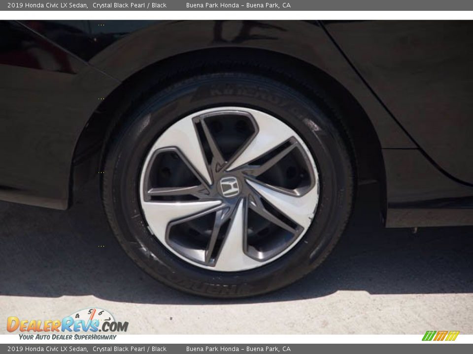 2019 Honda Civic LX Sedan Crystal Black Pearl / Black Photo #34
