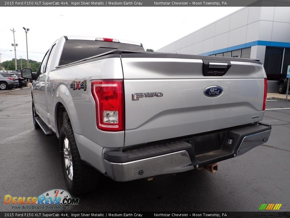 2015 Ford F150 XLT SuperCab 4x4 Ingot Silver Metallic / Medium Earth Gray Photo #5