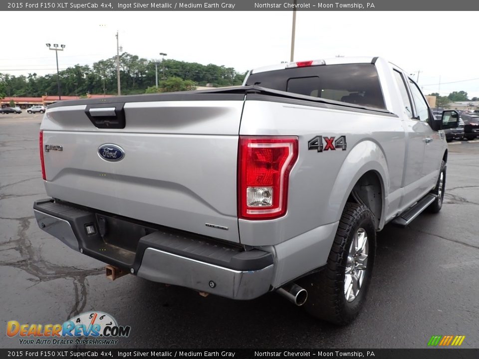 2015 Ford F150 XLT SuperCab 4x4 Ingot Silver Metallic / Medium Earth Gray Photo #7