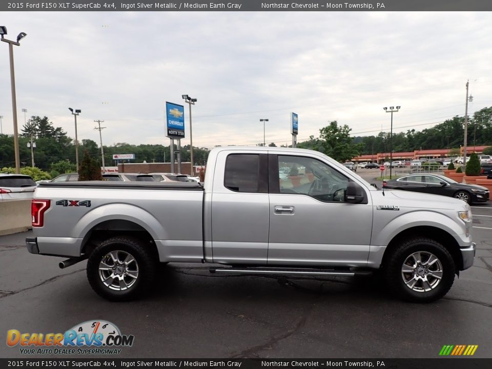 2015 Ford F150 XLT SuperCab 4x4 Ingot Silver Metallic / Medium Earth Gray Photo #9