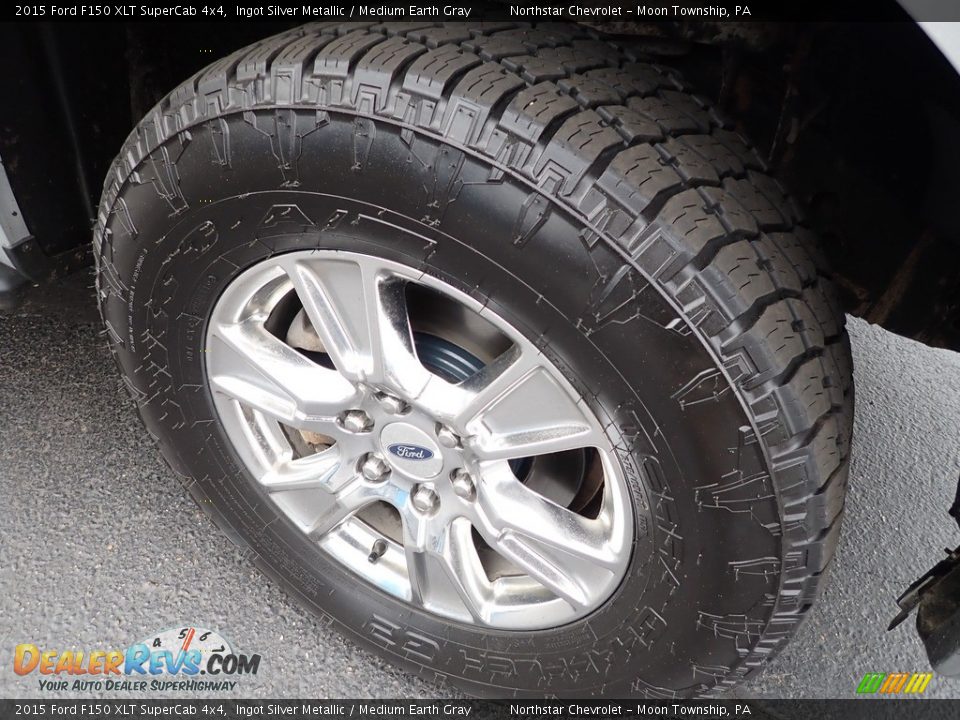 2015 Ford F150 XLT SuperCab 4x4 Ingot Silver Metallic / Medium Earth Gray Photo #13
