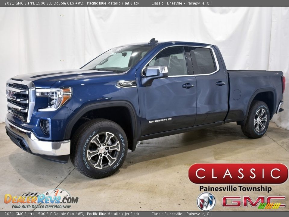 2021 GMC Sierra 1500 SLE Double Cab 4WD Pacific Blue Metallic / Jet Black Photo #1