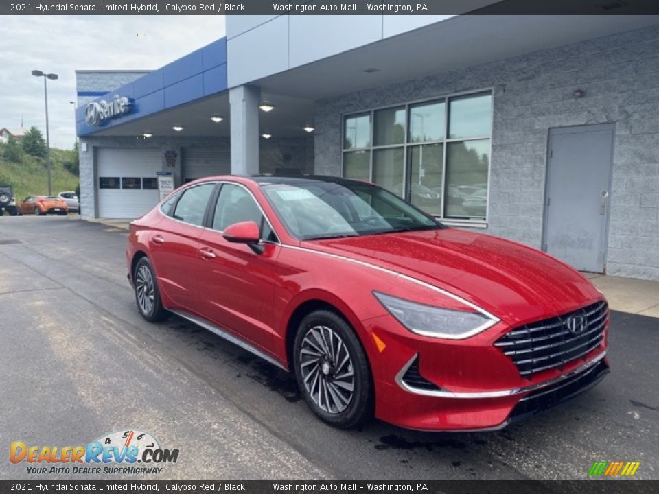 2021 Hyundai Sonata Limited Hybrid Calypso Red / Black Photo #1