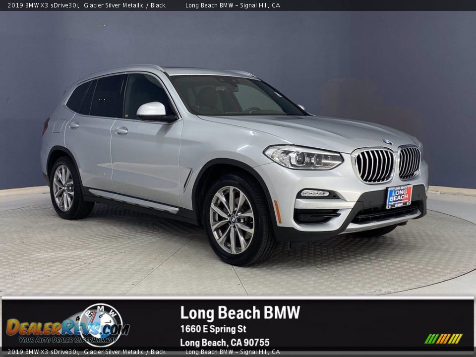 2019 BMW X3 sDrive30i Glacier Silver Metallic / Black Photo #1