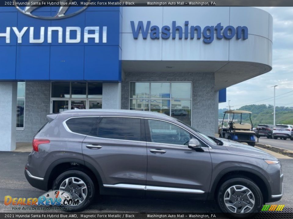 2021 Hyundai Santa Fe Hybrid Blue AWD Magnetic Force Metallic / Black Photo #2