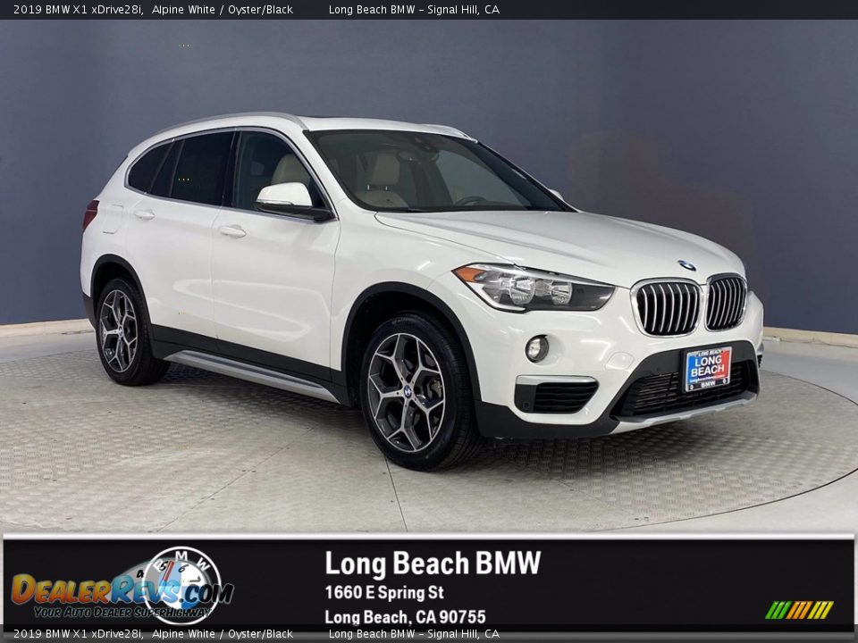 2019 BMW X1 xDrive28i Alpine White / Oyster/Black Photo #1