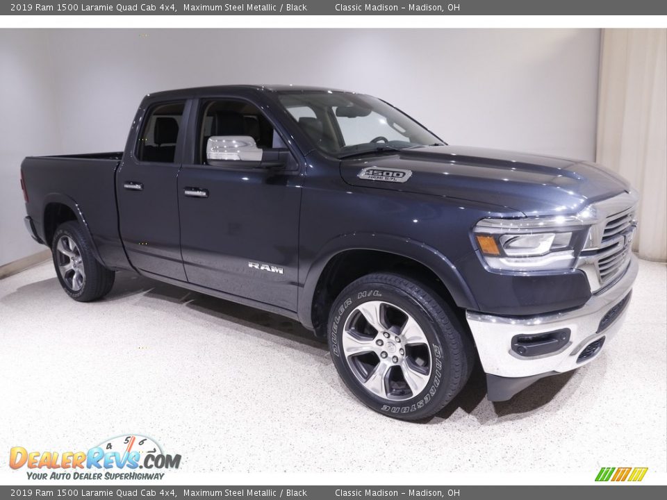 2019 Ram 1500 Laramie Quad Cab 4x4 Maximum Steel Metallic / Black Photo #1