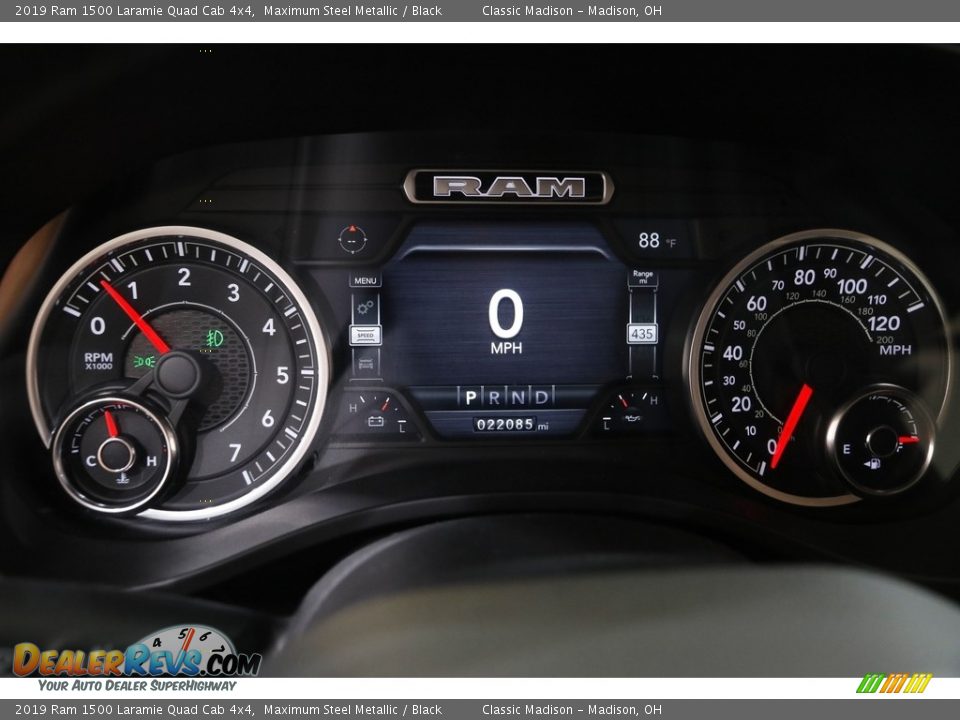 2019 Ram 1500 Laramie Quad Cab 4x4 Maximum Steel Metallic / Black Photo #7