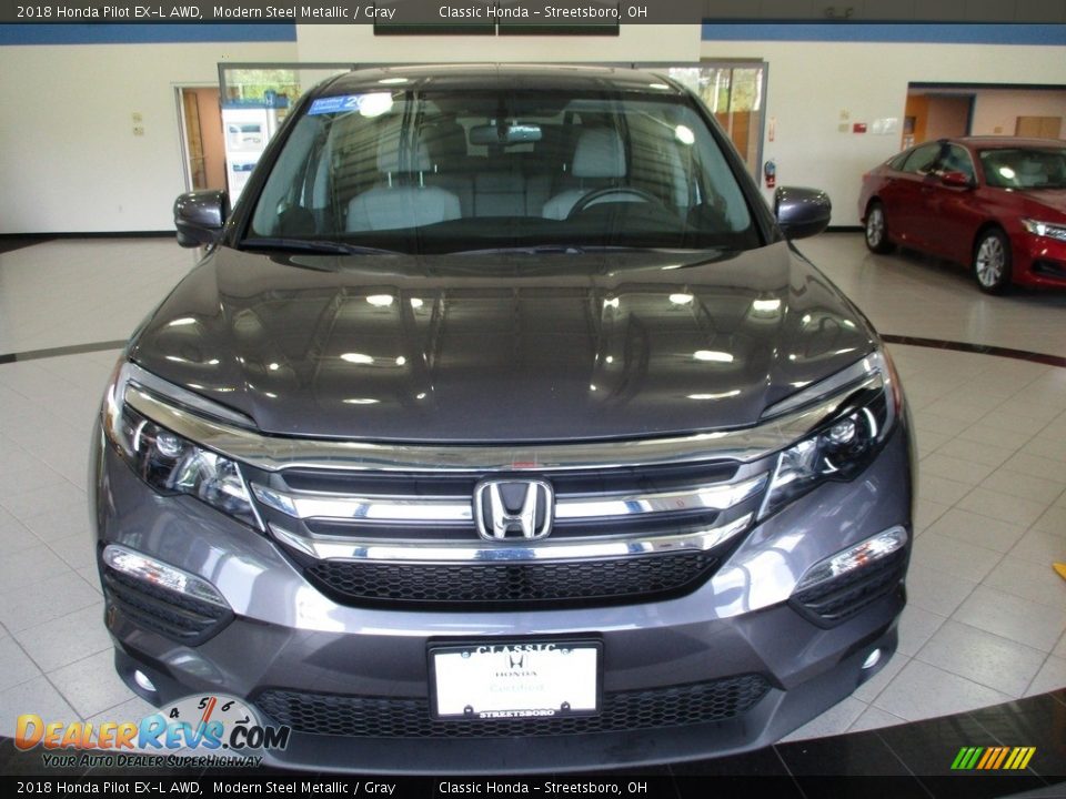 2018 Honda Pilot EX-L AWD Modern Steel Metallic / Gray Photo #2