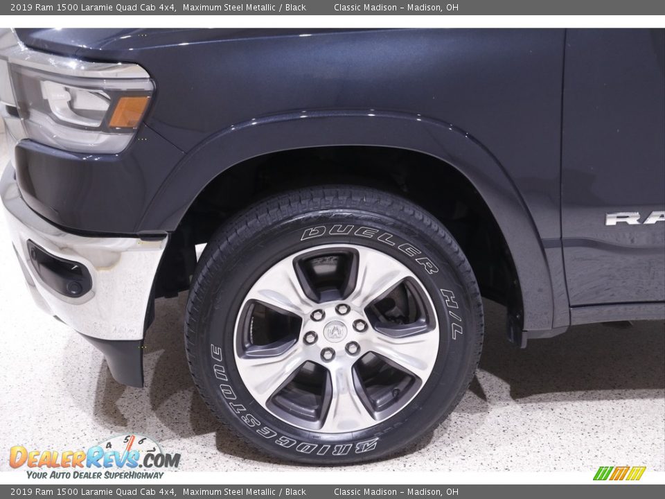 2019 Ram 1500 Laramie Quad Cab 4x4 Maximum Steel Metallic / Black Photo #22