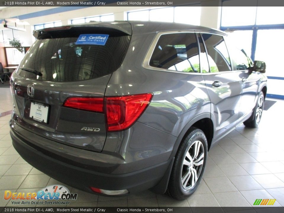 2018 Honda Pilot EX-L AWD Modern Steel Metallic / Gray Photo #7