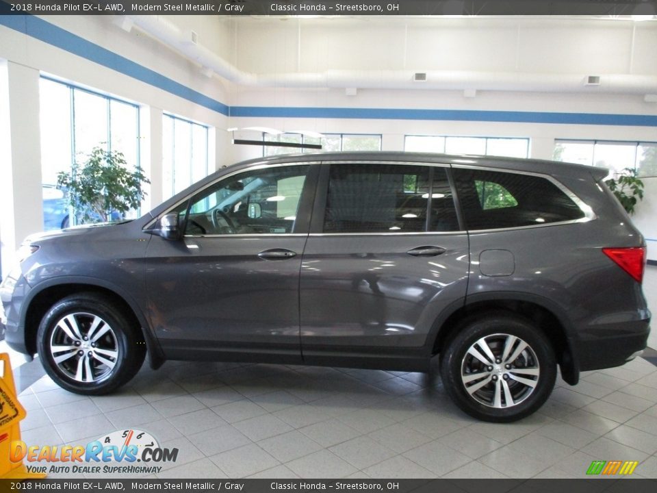 2018 Honda Pilot EX-L AWD Modern Steel Metallic / Gray Photo #10