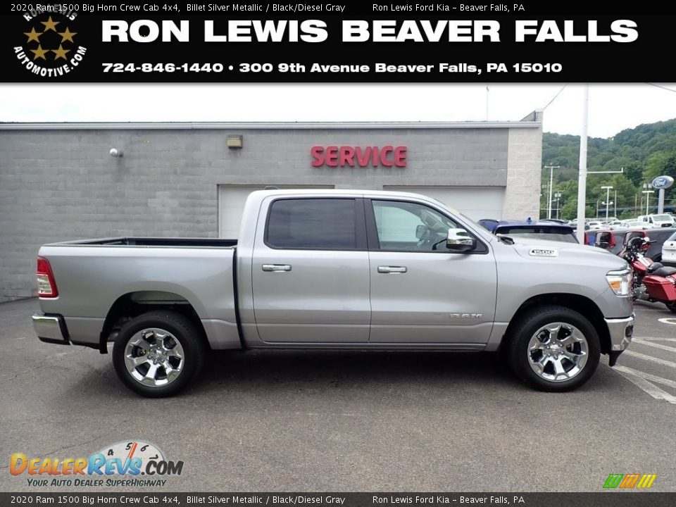 2020 Ram 1500 Big Horn Crew Cab 4x4 Billet Silver Metallic / Black/Diesel Gray Photo #1