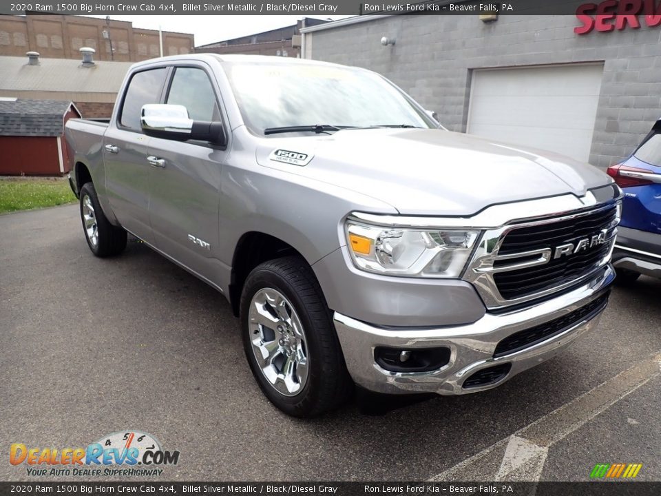 2020 Ram 1500 Big Horn Crew Cab 4x4 Billet Silver Metallic / Black/Diesel Gray Photo #3