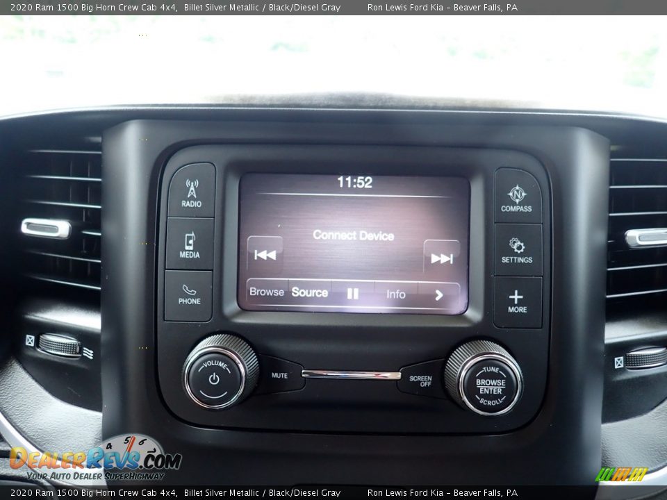 2020 Ram 1500 Big Horn Crew Cab 4x4 Billet Silver Metallic / Black/Diesel Gray Photo #17