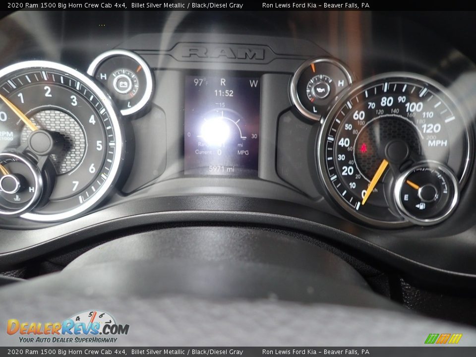 2020 Ram 1500 Big Horn Crew Cab 4x4 Billet Silver Metallic / Black/Diesel Gray Photo #19