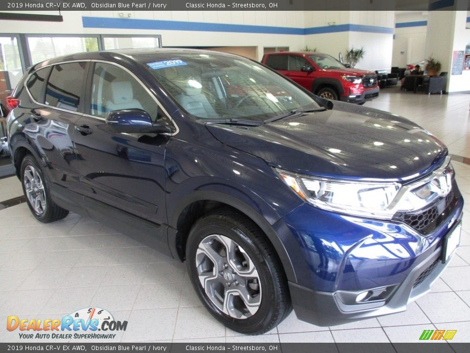 2019 Honda CR-V EX AWD Obsidian Blue Pearl / Ivory Photo #3