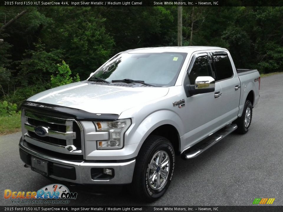 2015 Ford F150 XLT SuperCrew 4x4 Ingot Silver Metallic / Medium Light Camel Photo #2