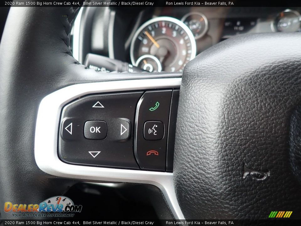 2020 Ram 1500 Big Horn Crew Cab 4x4 Billet Silver Metallic / Black/Diesel Gray Photo #23
