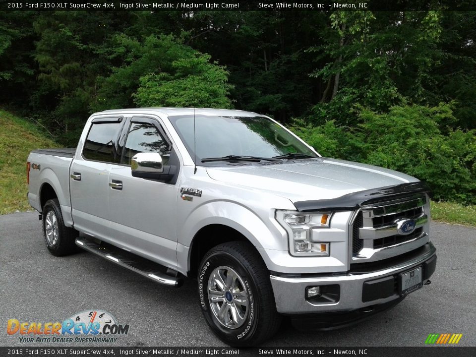 2015 Ford F150 XLT SuperCrew 4x4 Ingot Silver Metallic / Medium Light Camel Photo #4