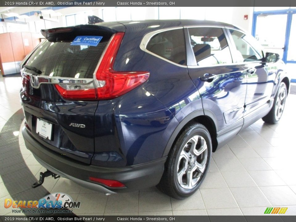 2019 Honda CR-V EX AWD Obsidian Blue Pearl / Ivory Photo #7