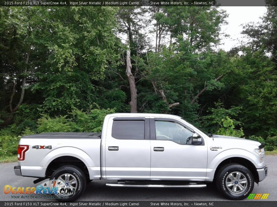 2015 Ford F150 XLT SuperCrew 4x4 Ingot Silver Metallic / Medium Light Camel Photo #5