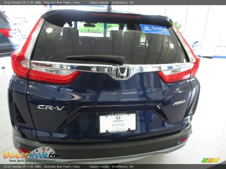 2019 Honda CR-V EX AWD Obsidian Blue Pearl / Ivory Photo #8