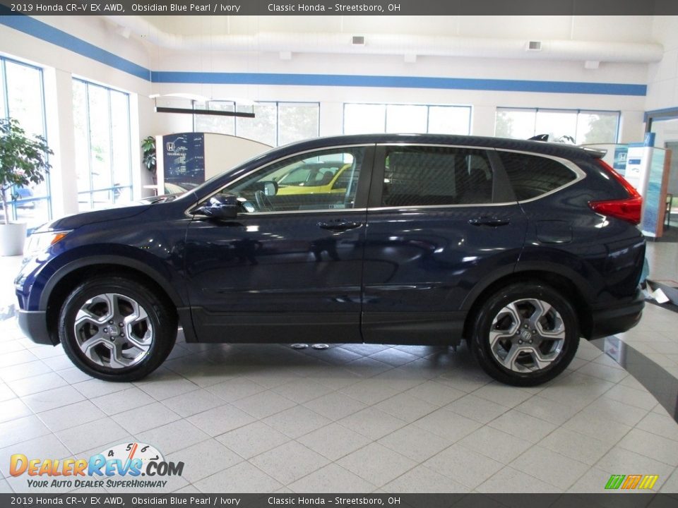 2019 Honda CR-V EX AWD Obsidian Blue Pearl / Ivory Photo #10