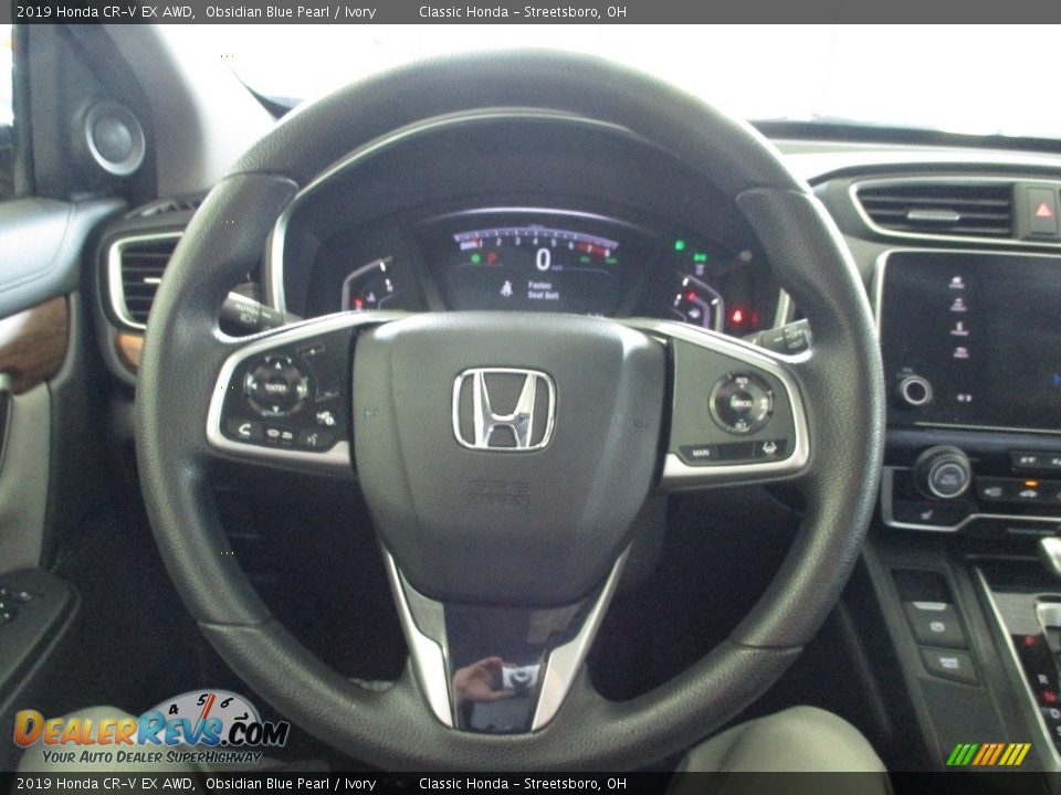 2019 Honda CR-V EX AWD Obsidian Blue Pearl / Ivory Photo #31