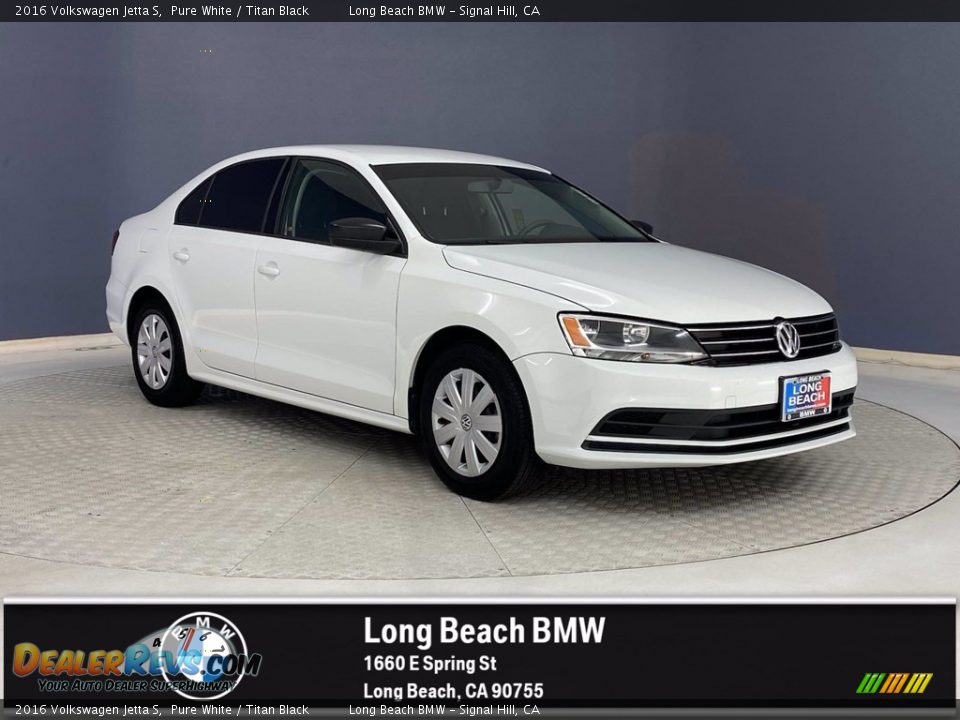 2016 Volkswagen Jetta S Pure White / Titan Black Photo #1