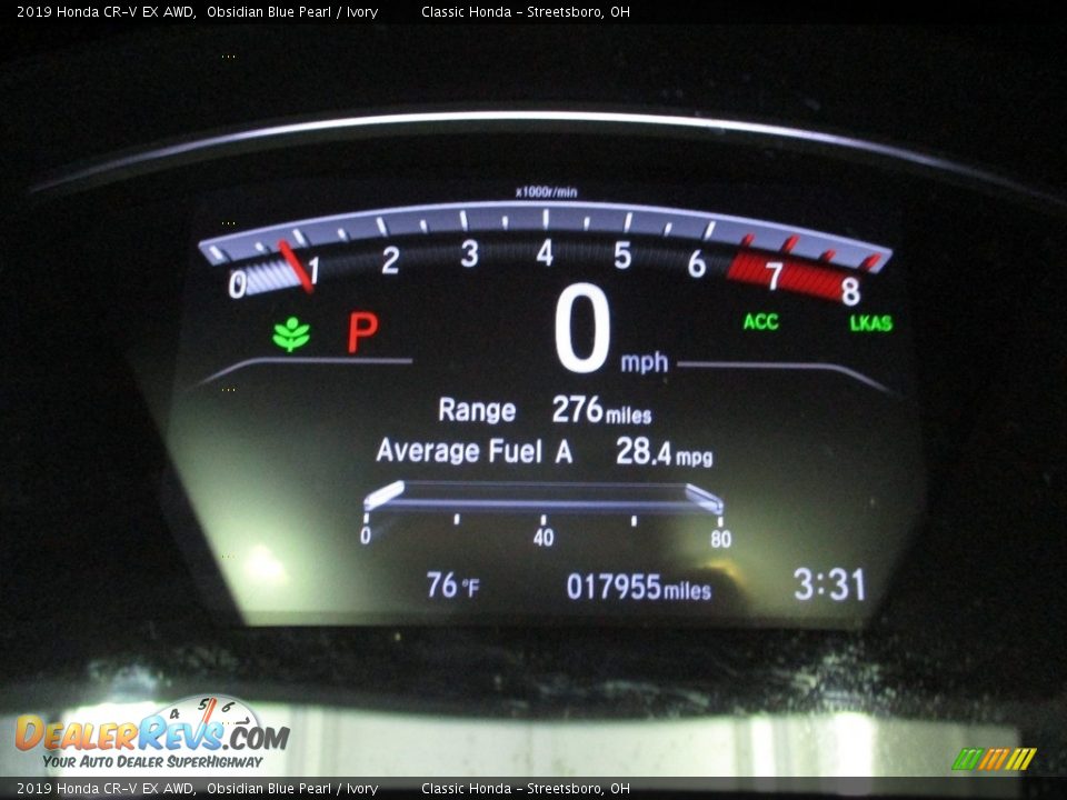 2019 Honda CR-V EX AWD Obsidian Blue Pearl / Ivory Photo #34
