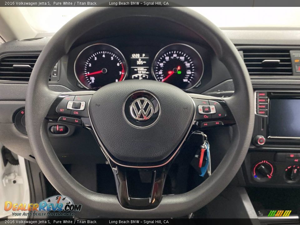 2016 Volkswagen Jetta S Pure White / Titan Black Photo #18