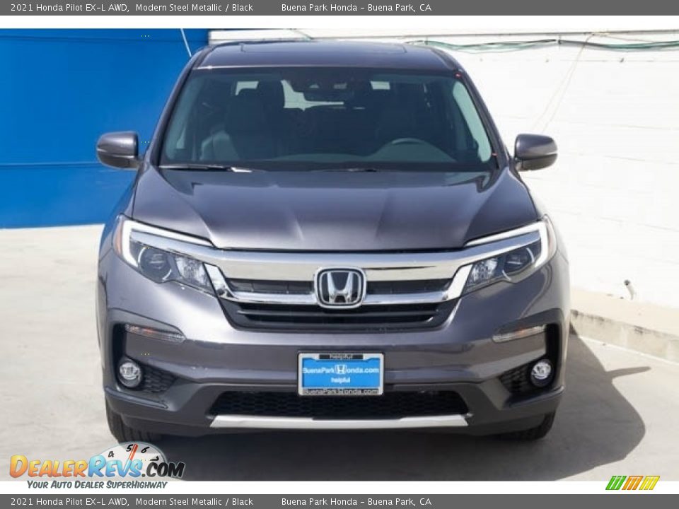 2021 Honda Pilot EX-L AWD Modern Steel Metallic / Black Photo #3