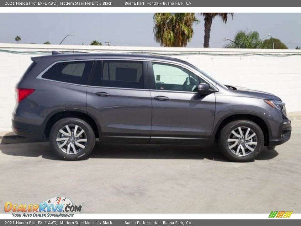 2021 Honda Pilot EX-L AWD Modern Steel Metallic / Black Photo #9