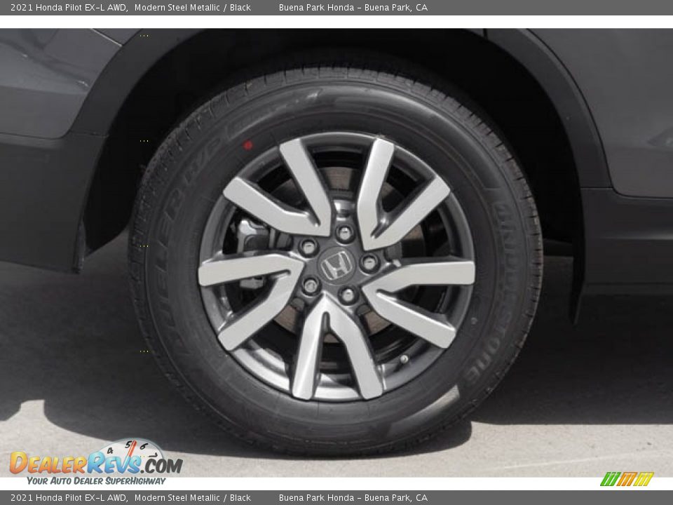 2021 Honda Pilot EX-L AWD Modern Steel Metallic / Black Photo #11