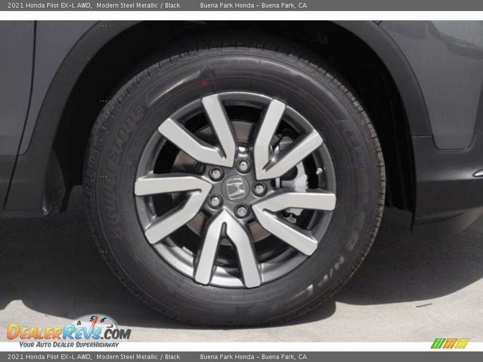 2021 Honda Pilot EX-L AWD Modern Steel Metallic / Black Photo #12