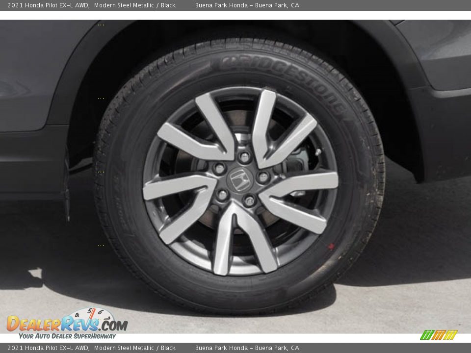 2021 Honda Pilot EX-L AWD Modern Steel Metallic / Black Photo #13