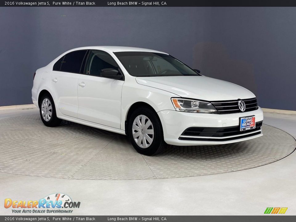 2016 Volkswagen Jetta S Pure White / Titan Black Photo #35