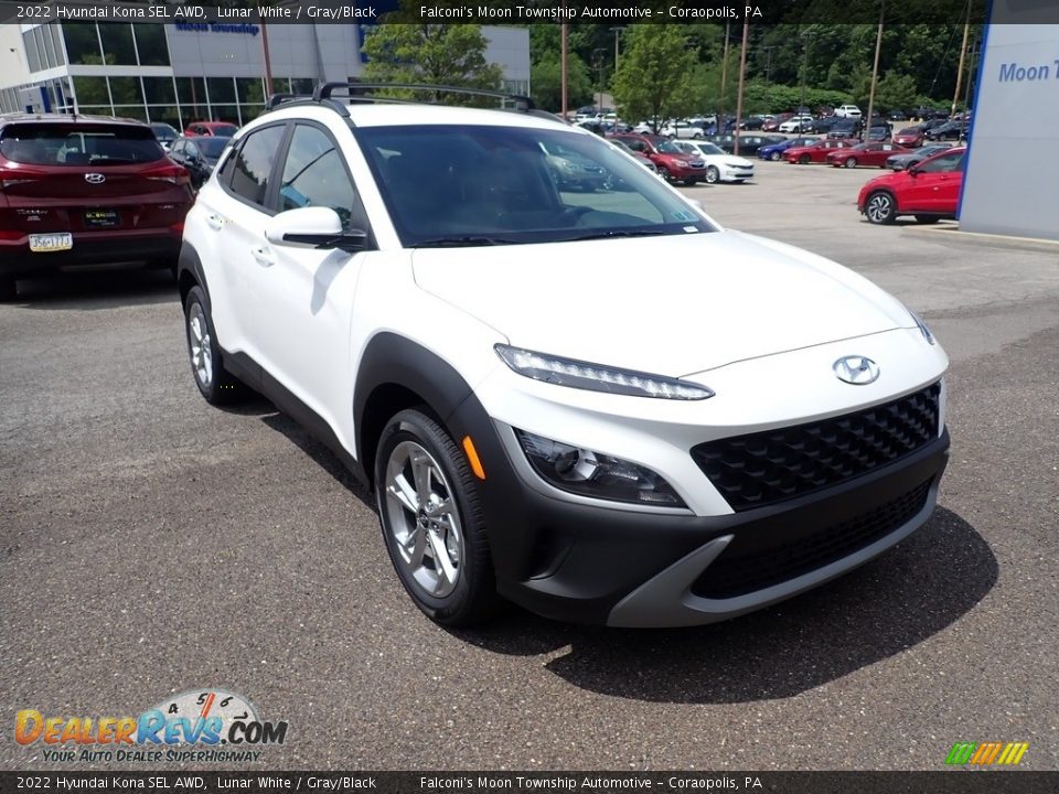 2022 Hyundai Kona SEL AWD Lunar White / Gray/Black Photo #3