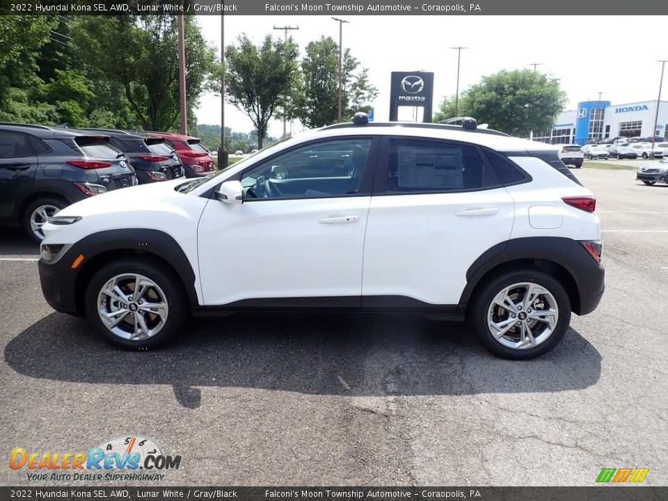 Lunar White 2022 Hyundai Kona SEL AWD Photo #6