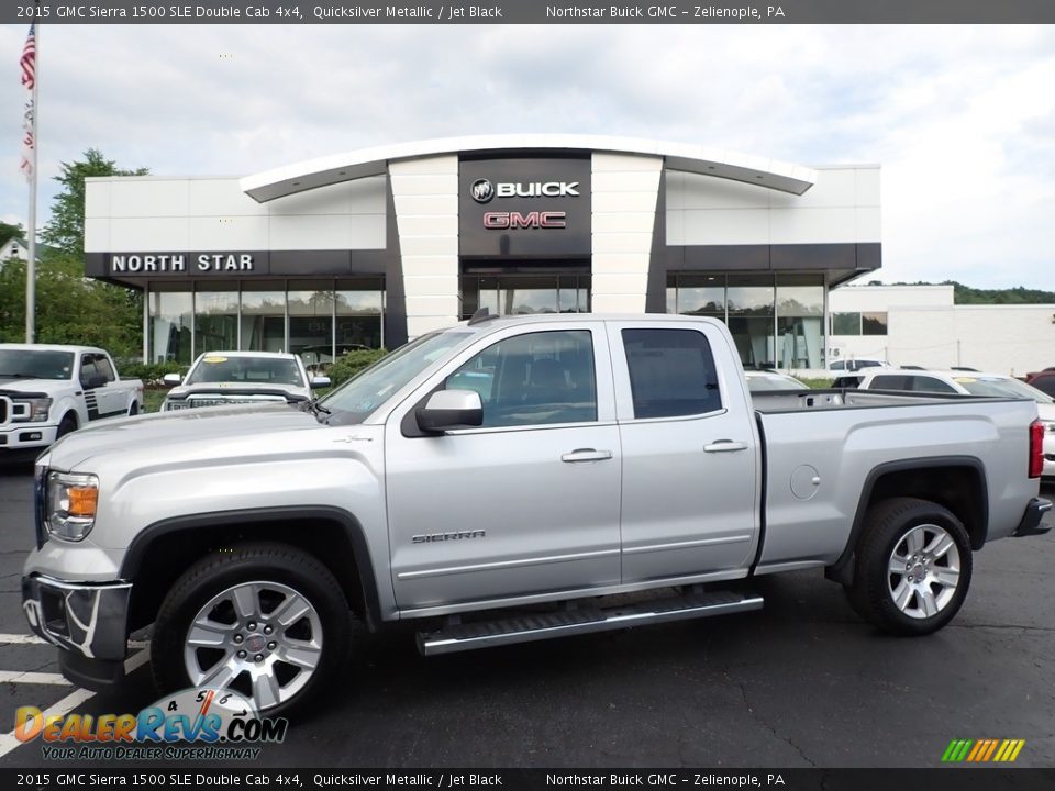 2015 GMC Sierra 1500 SLE Double Cab 4x4 Quicksilver Metallic / Jet Black Photo #1