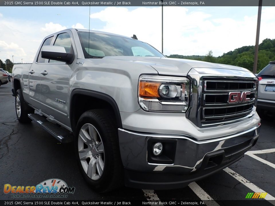 2015 GMC Sierra 1500 SLE Double Cab 4x4 Quicksilver Metallic / Jet Black Photo #4