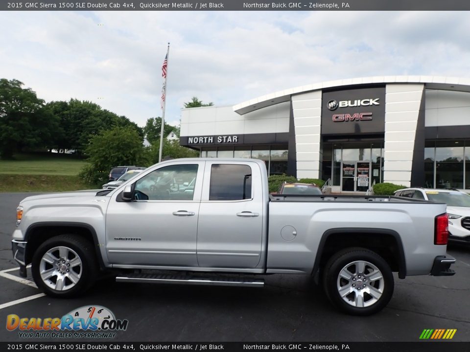 2015 GMC Sierra 1500 SLE Double Cab 4x4 Quicksilver Metallic / Jet Black Photo #13